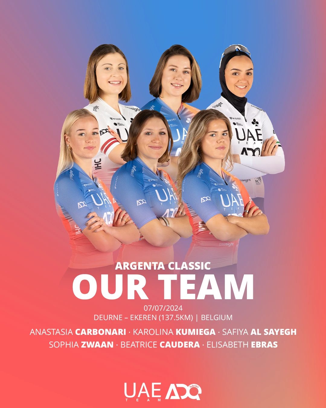 UAE Team ADQ for Argenta Classic in Belgium